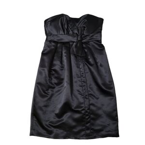 BCBG Paris Black Strapless Bow Classic Cocktail Dress Size 6 Formal Party Guest